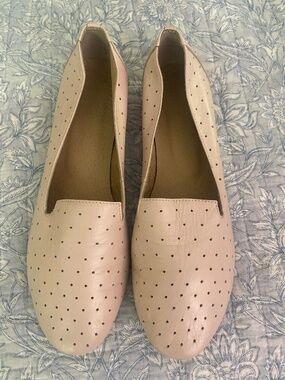 Pale Pink Real Leather Loafers